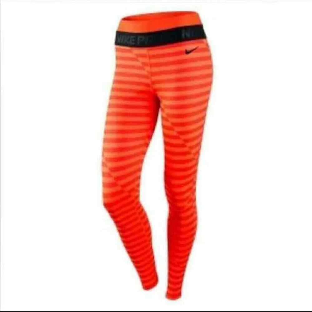 Nike Pro red stripe leggings